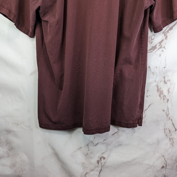 Wrangler T Shirt Men Large Red Henley Short Sleeve Button Riggs Workwear Pocket - Picture 7 of 9